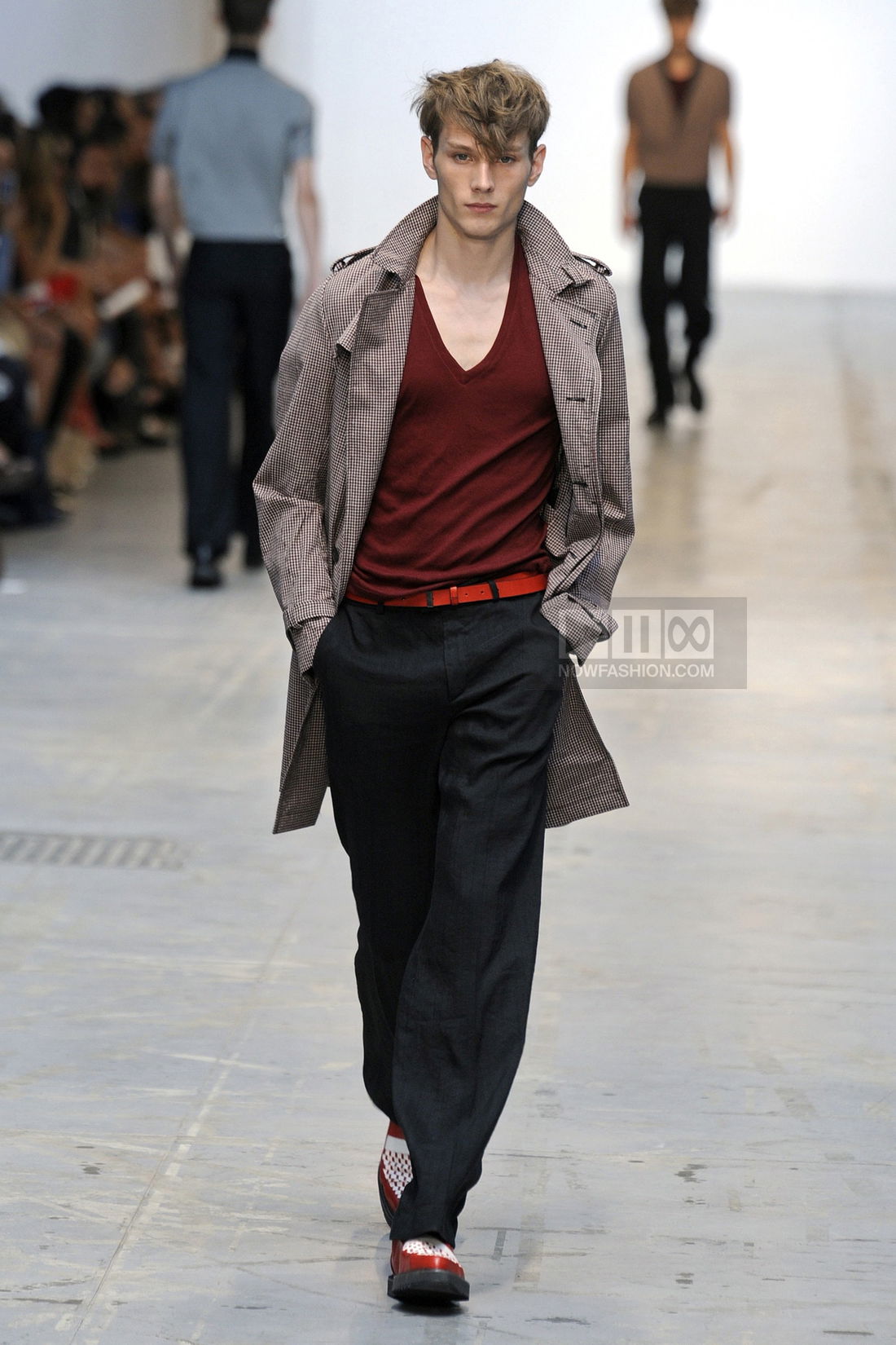 Costume National Menswear Fashion Show, Collection Spring Summer 2012 presented during Milan Fashion Week, runway look #002