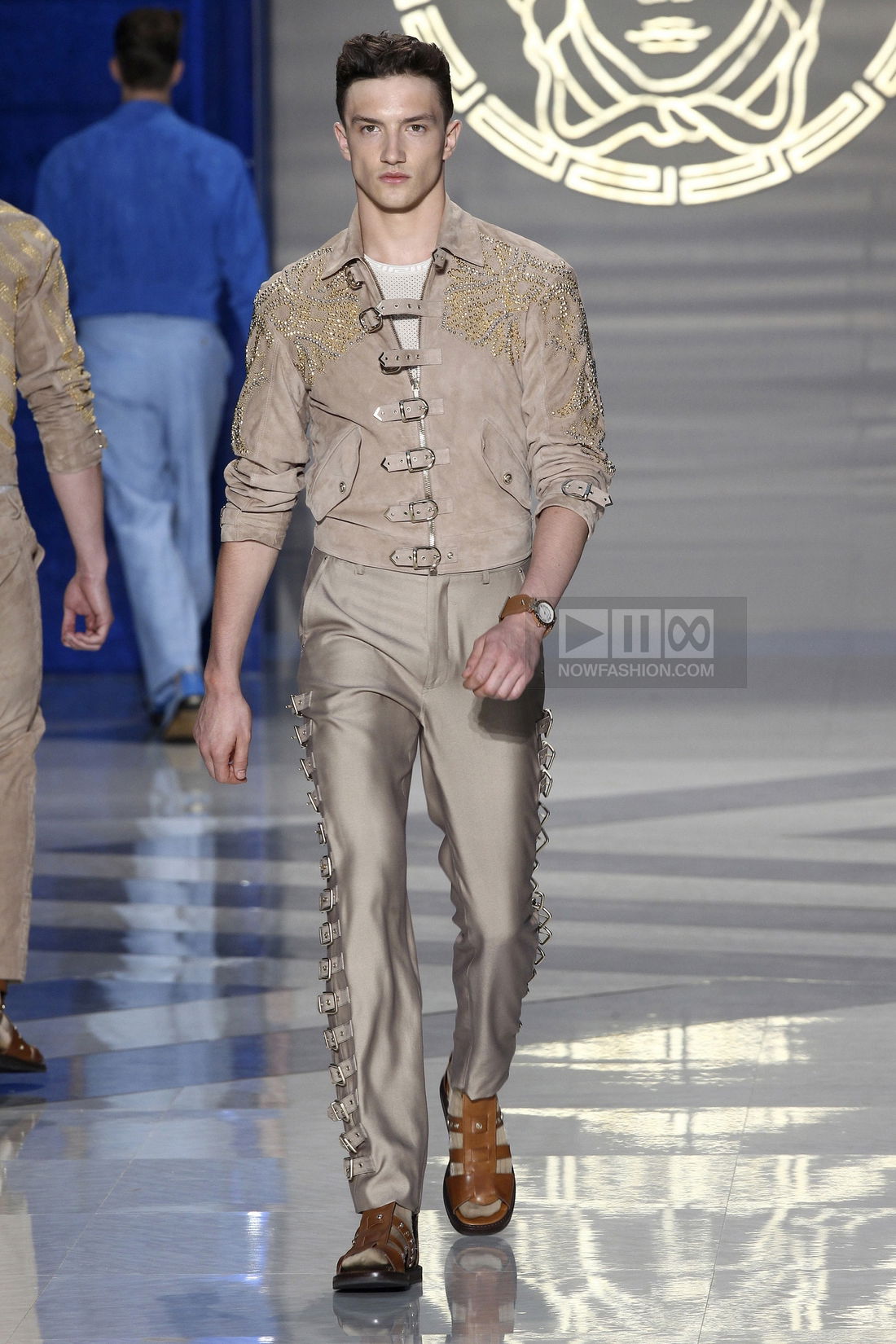Versace Menswear Fashion Show, Collection Spring Summer 2012 presented during Milan Fashion Week, runway look #011
