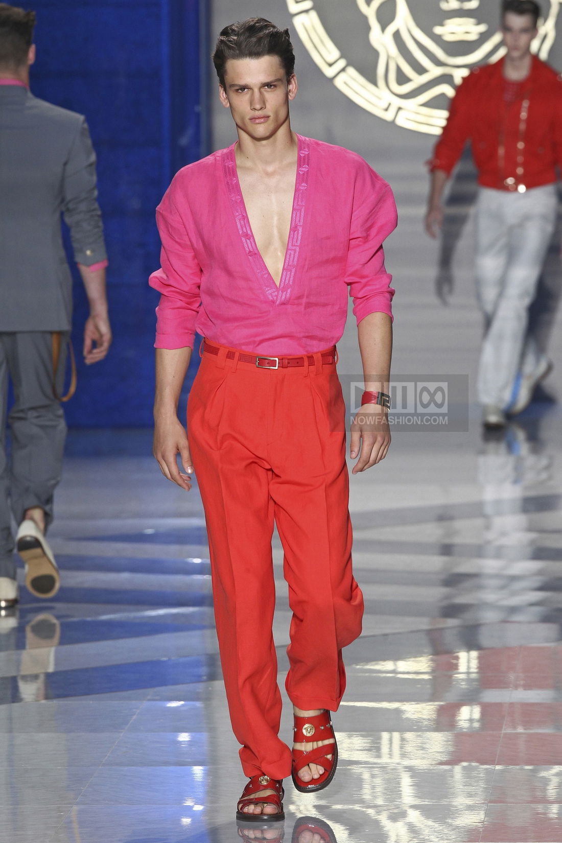 Versace Menswear Fashion Show, Collection Spring Summer 2012 presented during Milan Fashion Week, runway look #032