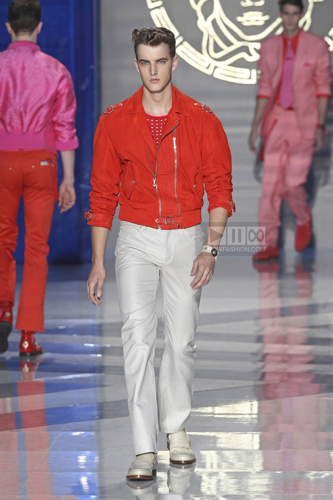 Versace Menswear Fashion Show, Collection Spring Summer 2012 presented during Milan Fashion Week, runway look #033