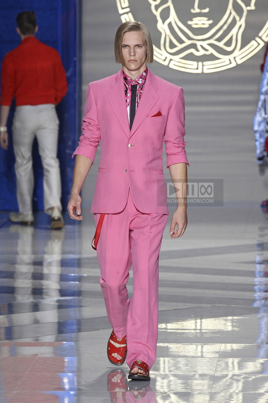 Versace Menswear Fashion Show, Collection Spring Summer 2012 presented during Milan Fashion Week, runway look #036