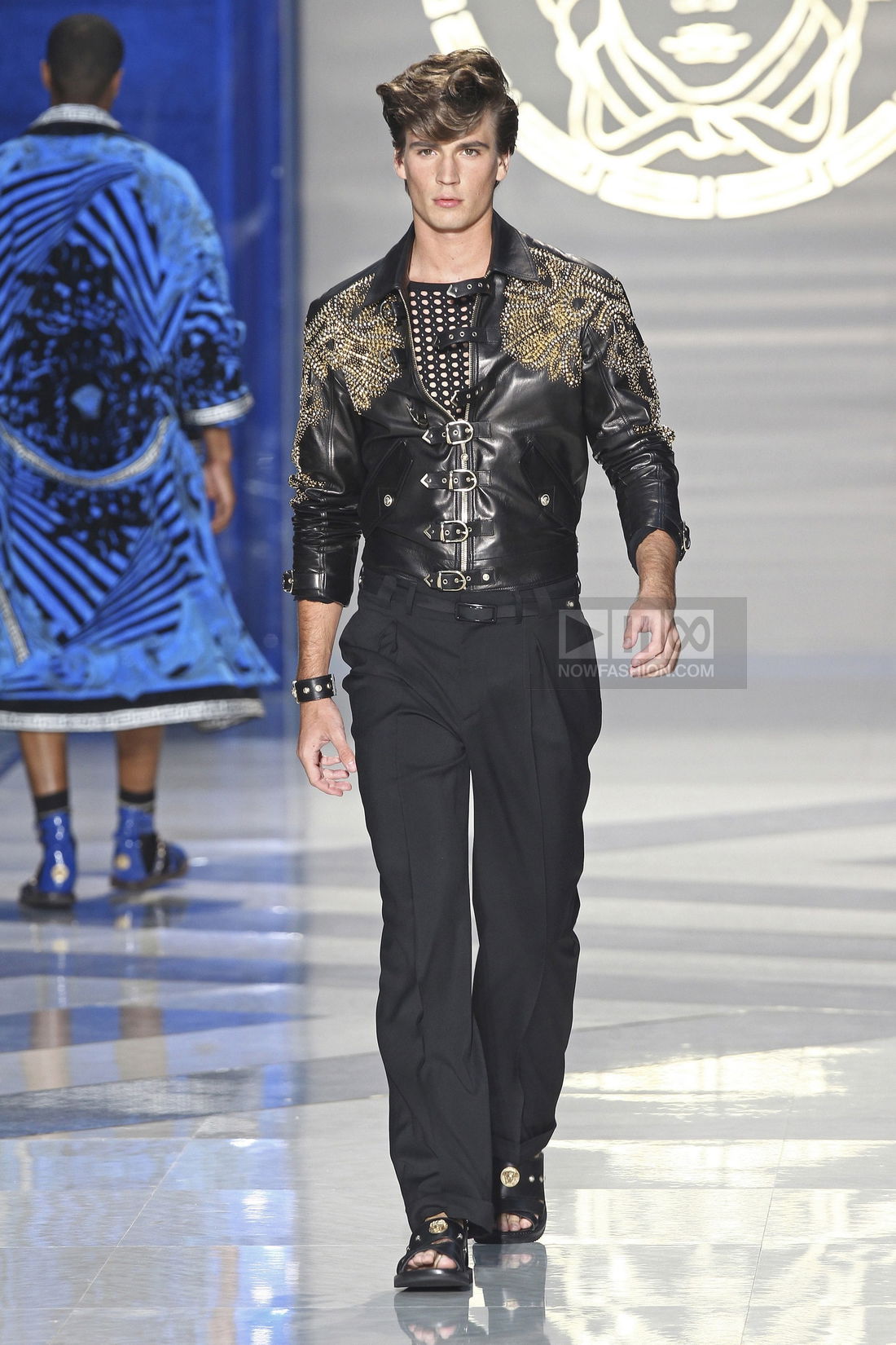Versace Menswear Fashion Show, Collection Spring Summer 2012 presented during Milan Fashion Week, runway look #041