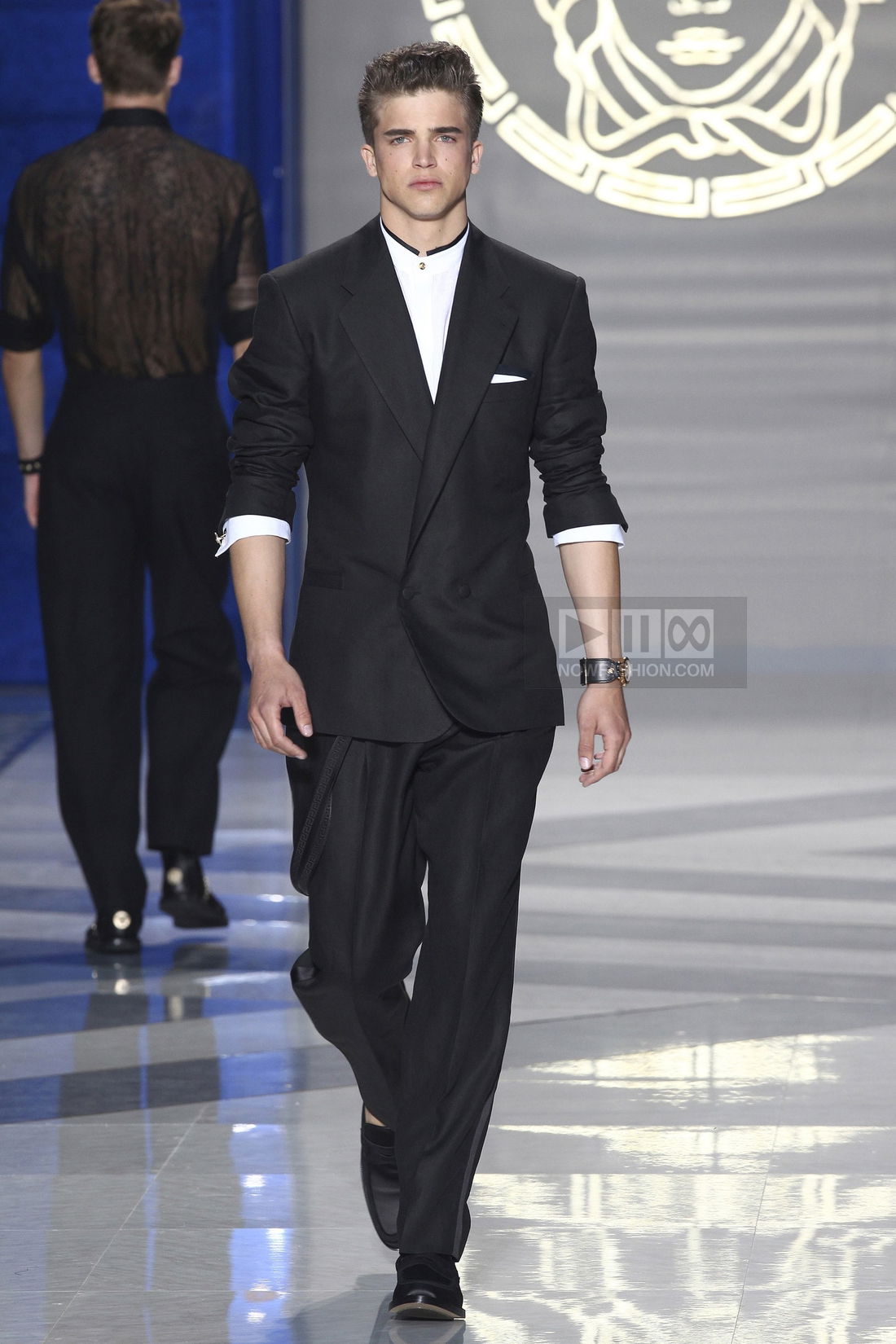 Versace Menswear Fashion Show, Collection Spring Summer 2012 presented during Milan Fashion Week, runway look #046