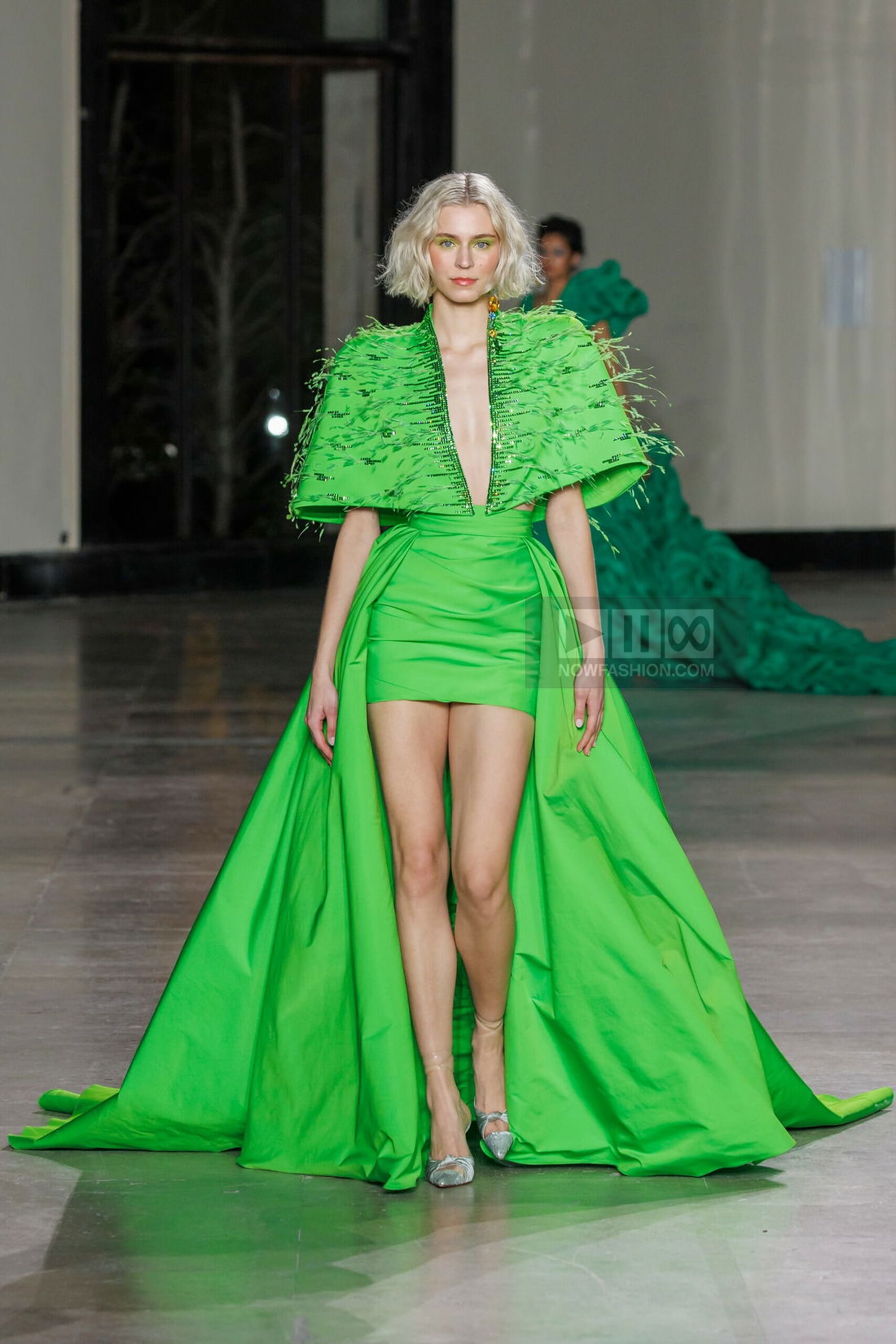 Model on the catwalk at the Georges Chakra Fashion show in Paris, Spring Summer 2023 Couture Fashion Week, Runway Look #29
Paris Fashion Week.